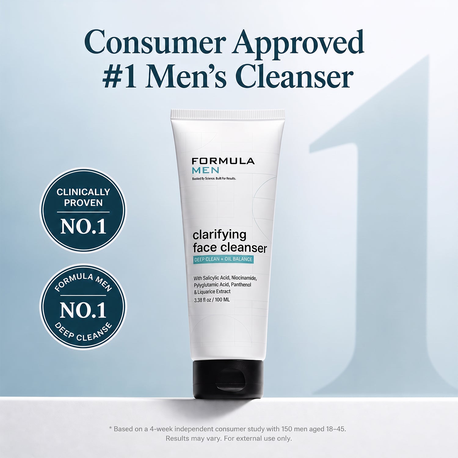 Formulamen - Clarifying Face Cleanser - For Oily & Acne-Prone Skin - For Men